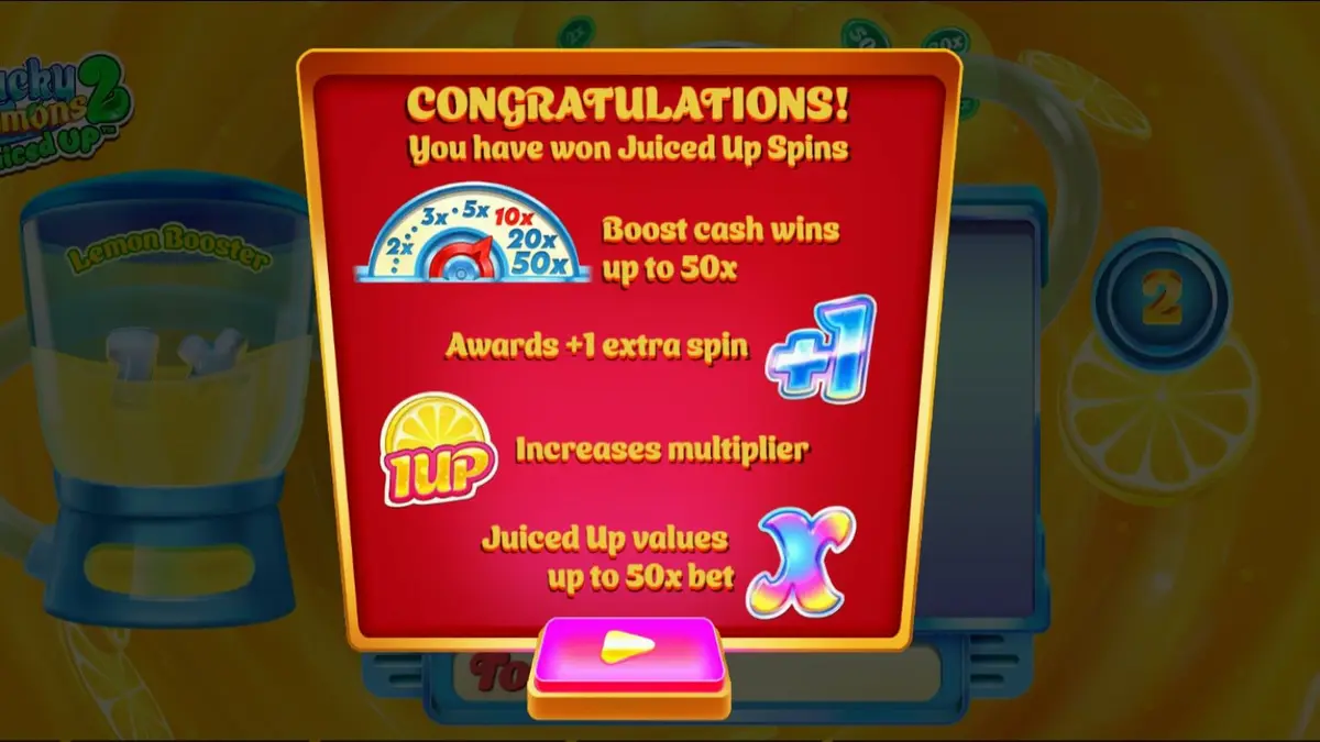 Lucky Lemons 2 Juiced Up mobile gameplay interface